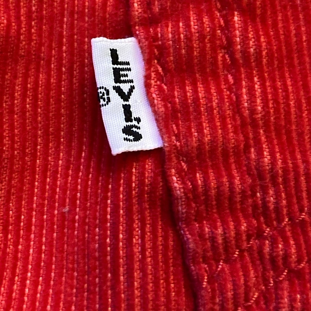 𝅺levi Strauss size 24 vintage y2k red Valentine’s Day corduroy miniskirt - Picture 4 of 15